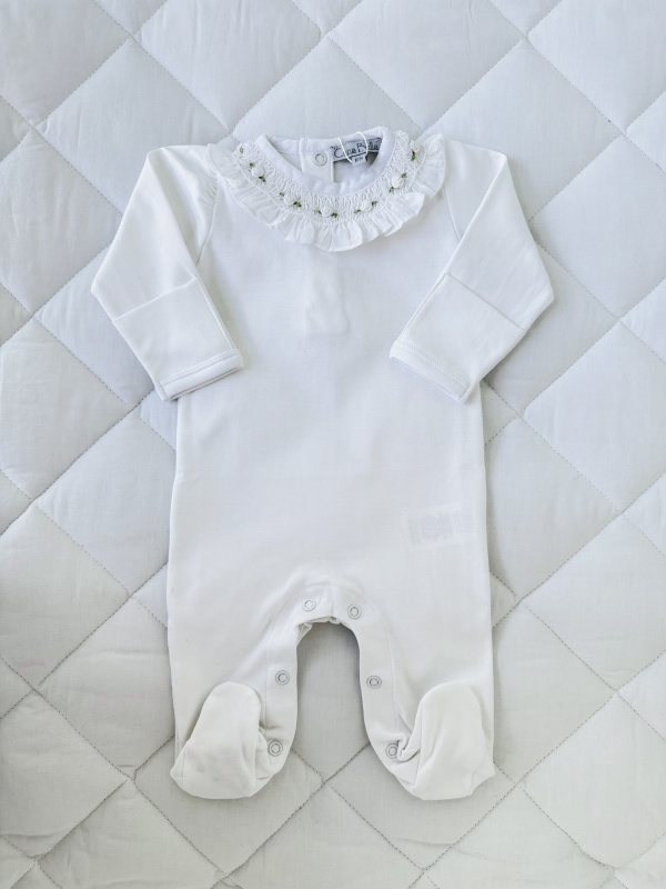 enterito cuello smock blanco