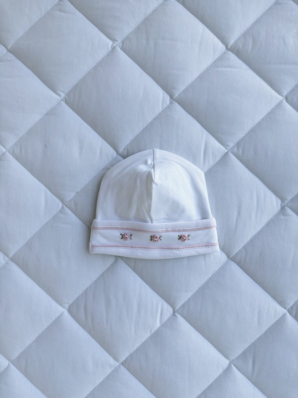 gorro flores pima rosa