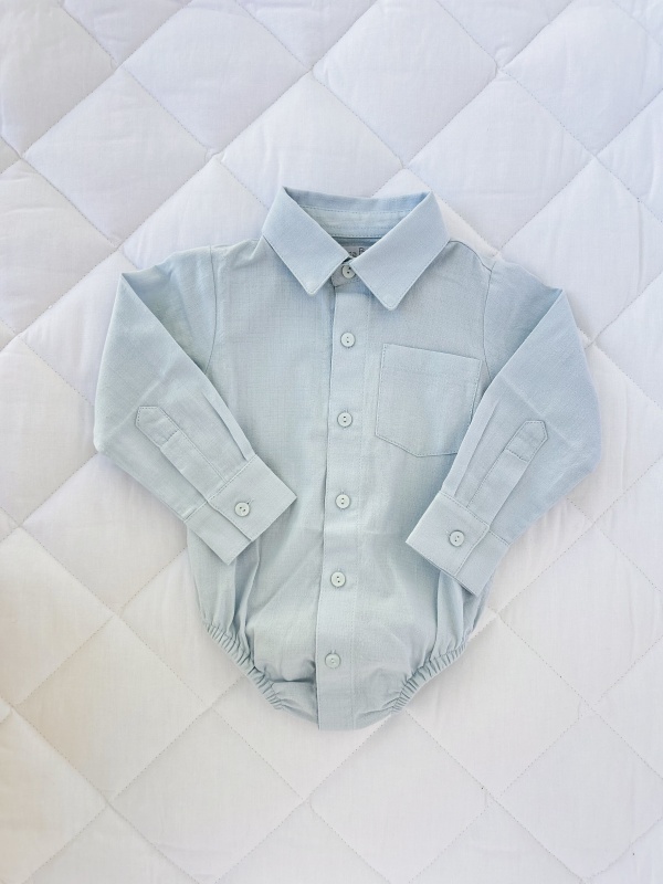 camisa bruno ml lino celeste