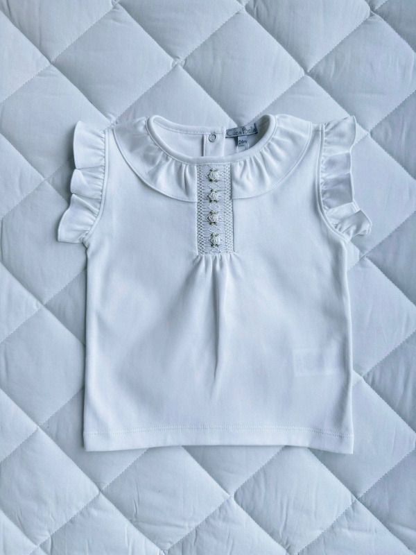 remera flores pima blanco