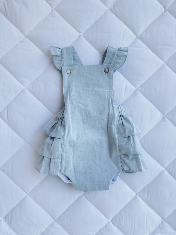 jardinera de lino celeste