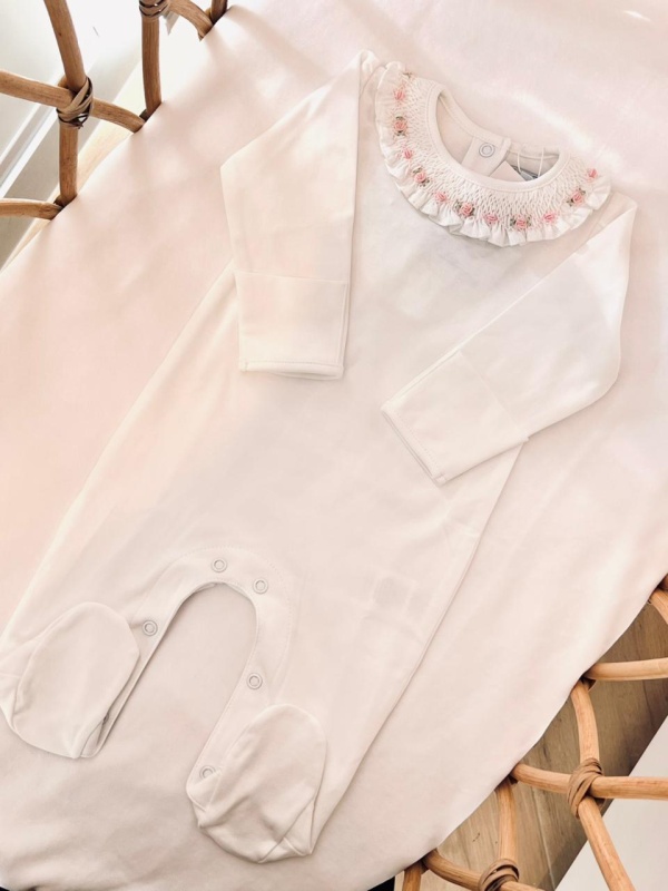 enterito cuello smock rosa