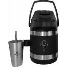 Termo 2.5l de acero inox y faja de cuero INDIO