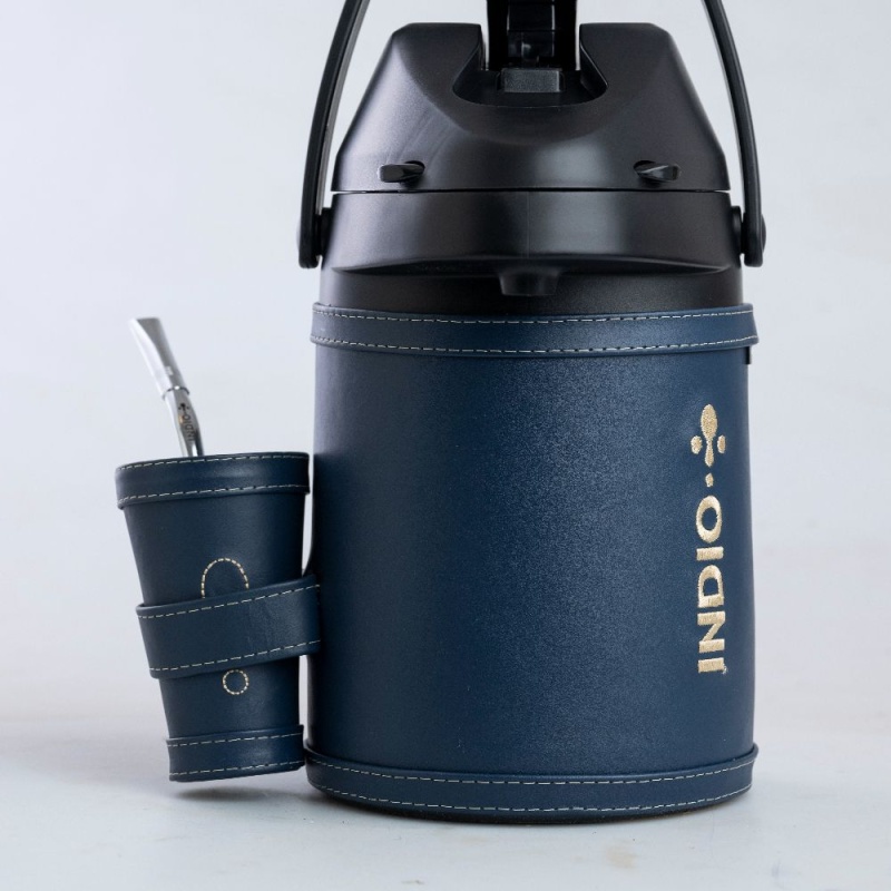 Termo 2.5l simil cuero y acero inoxidable INDIO
