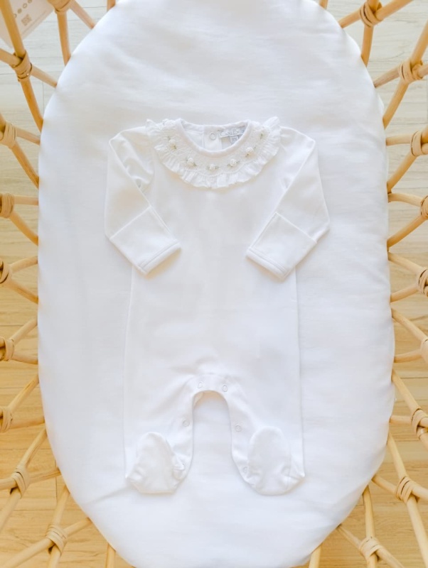 enterito cuello smock volado blanco