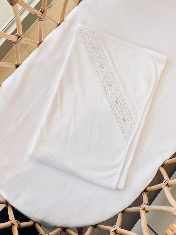 manta flores pima blanco