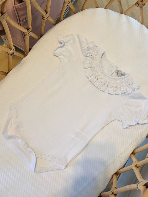 body cuello smock blanco