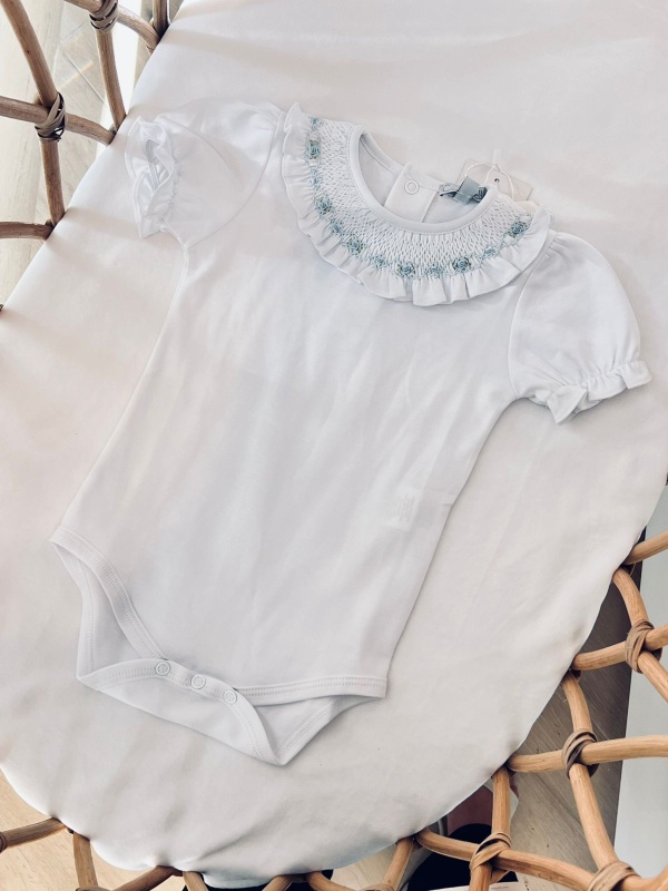 body cuello smock celeste