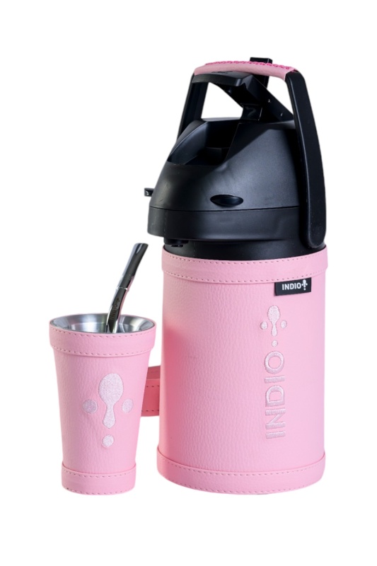 Termo 1.3l de acero y simil cuero INDIO