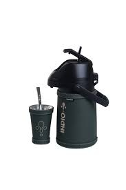 Termo 1.3l de acero inox y cuero INDIO