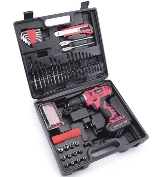 CAJA DE HERRAMIENTAS NAPPO TALADRO INALAMBRICO NHK-041 78 piezas