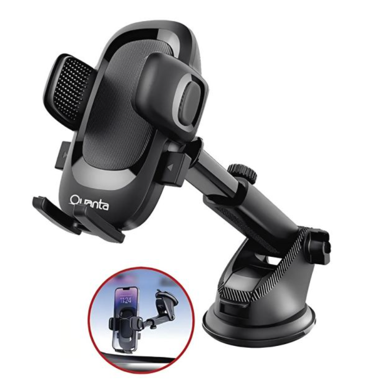 Soporte de Celular Quanta Extend 360° para auto QTSCAP40 Negro