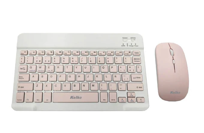 Kit teclado + mouse inalambrico Kolke Rosa KEK-718