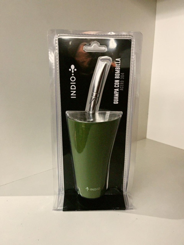 KIT INDIO GUAMPA DE TERERE ACERO INOX 180ml + BOMBILLA