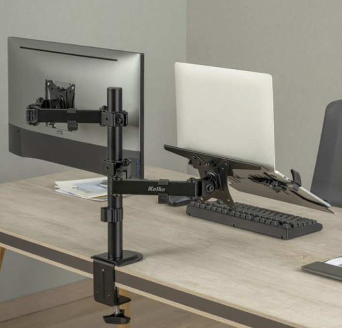 SOPORTE DOS BRAZOS KOLKE MONITOR Y NOTEBOOK KVS-599