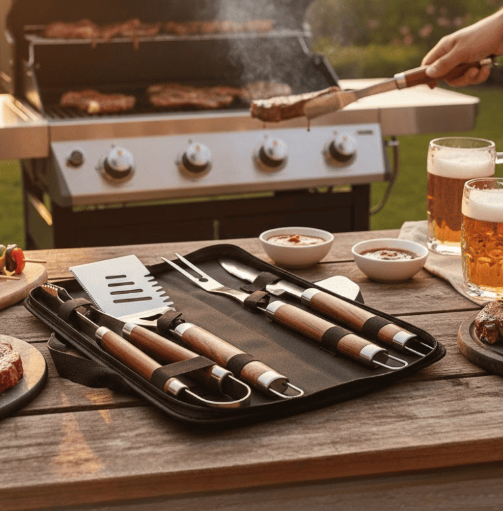 SET DE UTENSILIOS PARA PARRILLA LEVEL 9 piezas