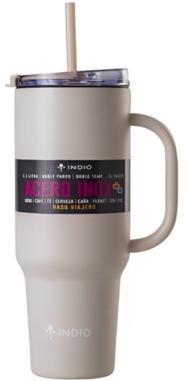 Taza térmica Indio Viajero Acero Inox con pajita 1.1 L