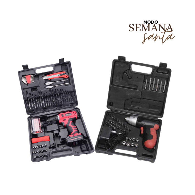 Set de herramientas con taladro + destornillador electrico
