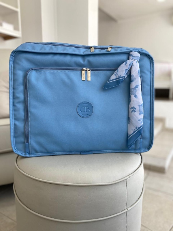 valija vintage fauna cuna azul