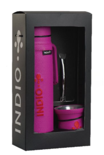 TERMO DE ACERO INOXIDABLE INDIO SIMIL CUERO 1L+ GUAMPA DE MATE + BOMBILLA