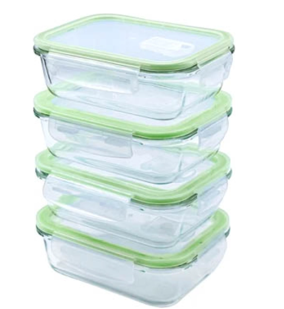 SET RECIPIENTES DE VIDRIO CROIX HERMÉTICA Y VÁLVULA CRT-030 4 piezas