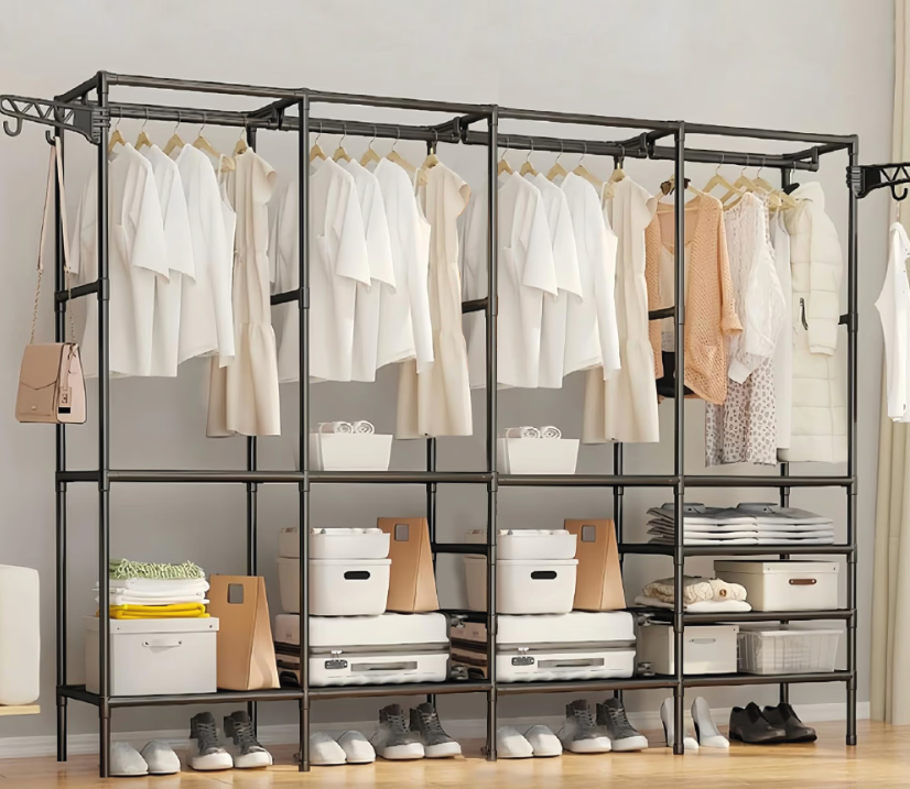 ROPERO METALICO CON PERCHERO DECOTEAM CUADRUPLE DDR-046 NEGRO