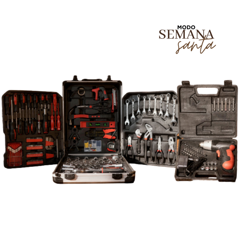 Caja de herramientas 499 piezas + Destornillador electrico