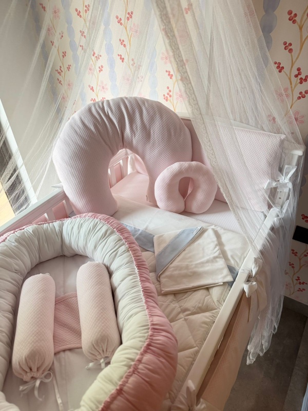 chichonera cuna matelase rosa