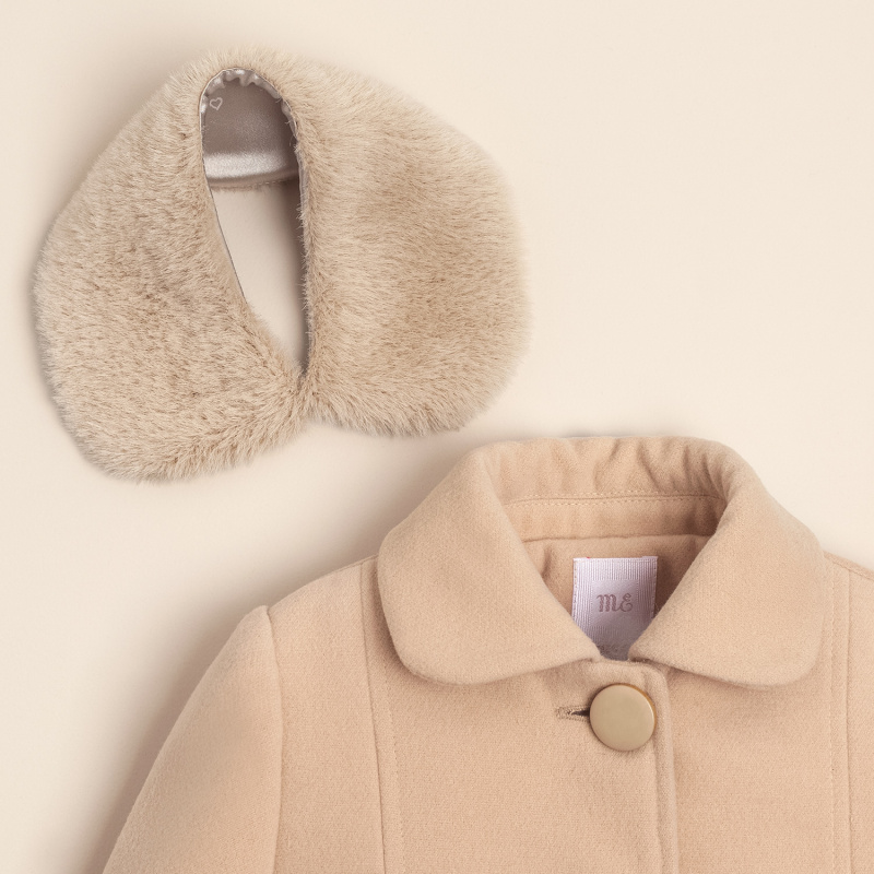 tapado de paño con cuello brigitte beige