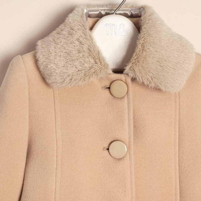 tapado de paño con cuello brigitte beige