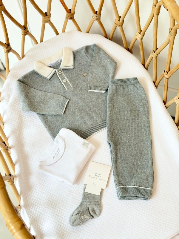 conjunto de sweater comb bowie gris