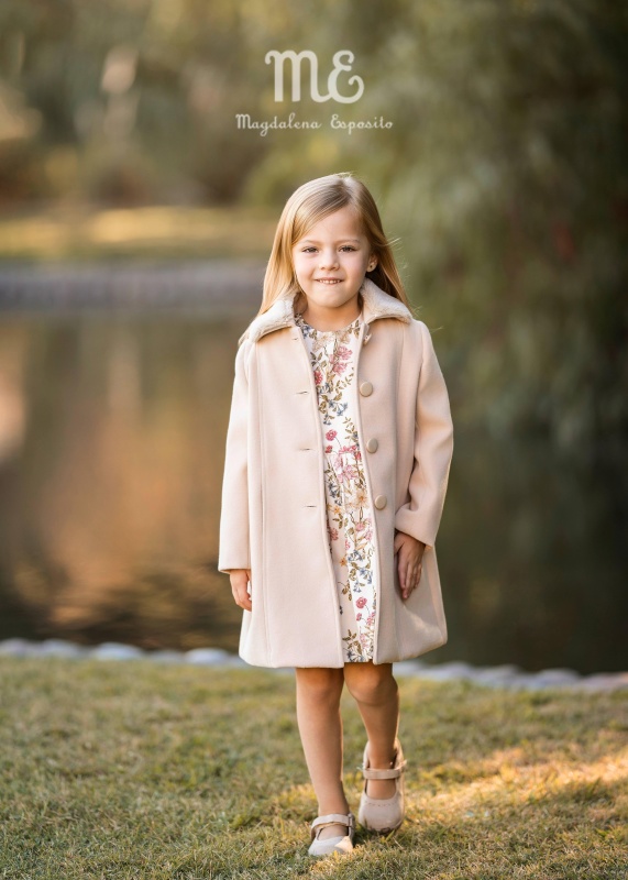 tapado de paño con cuello brigitte beige