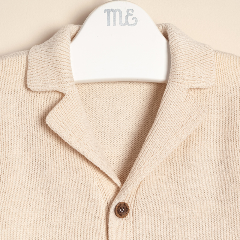 saco con cuello y solapa vittorio beige