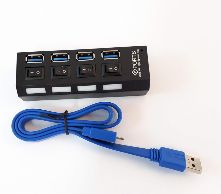 Hub USB 3.0 de 4 puertos con switch (401A)