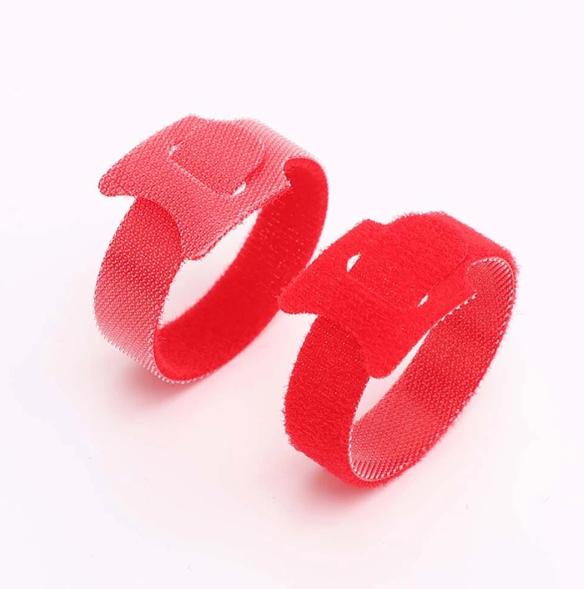 Velcro organizador de cables color rojo 20 cm