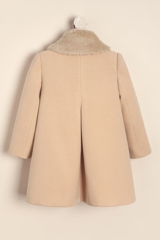 tapado de paño con cuello brigitte beige