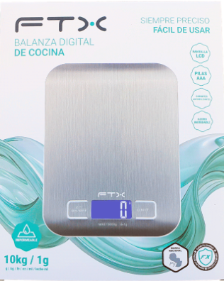 BALANZA DE COCINA FTX DIGITAL PLANA 10KG KS-101