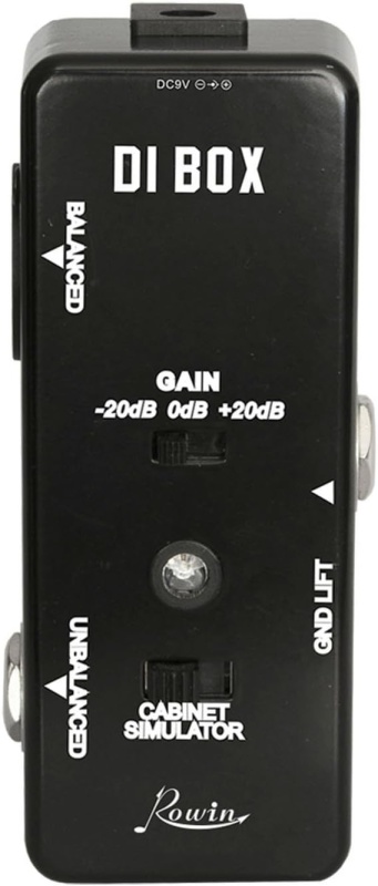 Pedal Caja directa pasiva para bajo y guitarra Rowin