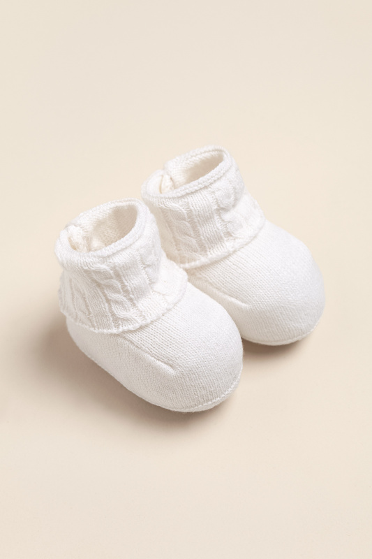 escarpines con trenzas blco