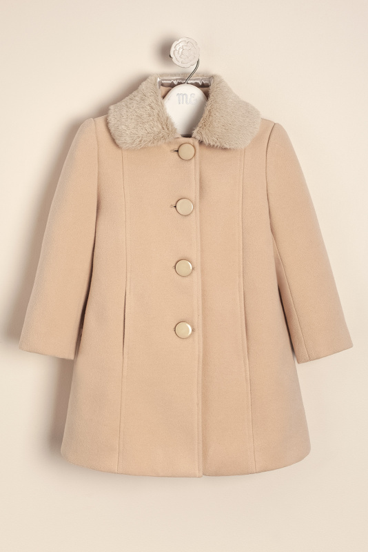 tapado de paño con cuello brigitte beige