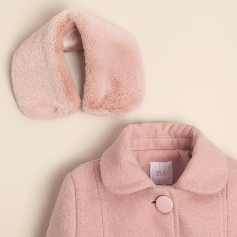 tapado de paño con cuello brigitte rosa