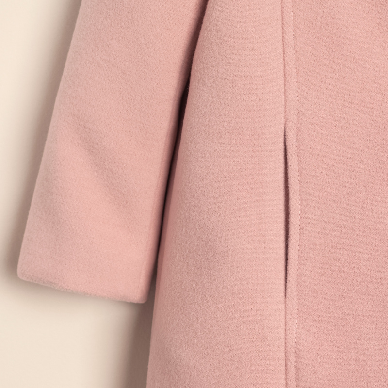 tapado de paño con cuello brigitte rosa