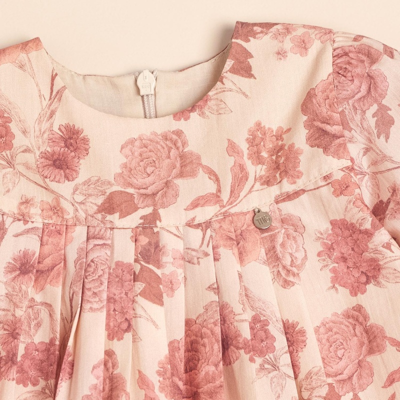 vestido de poplin de algodon estampado roses are roses