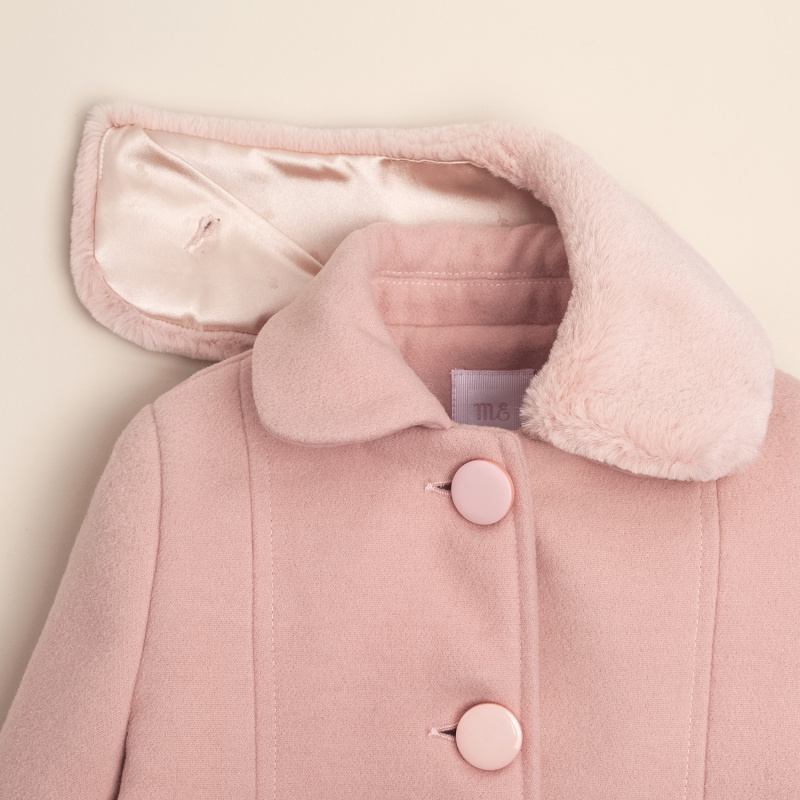 tapado de paño con cuello brigitte rosa