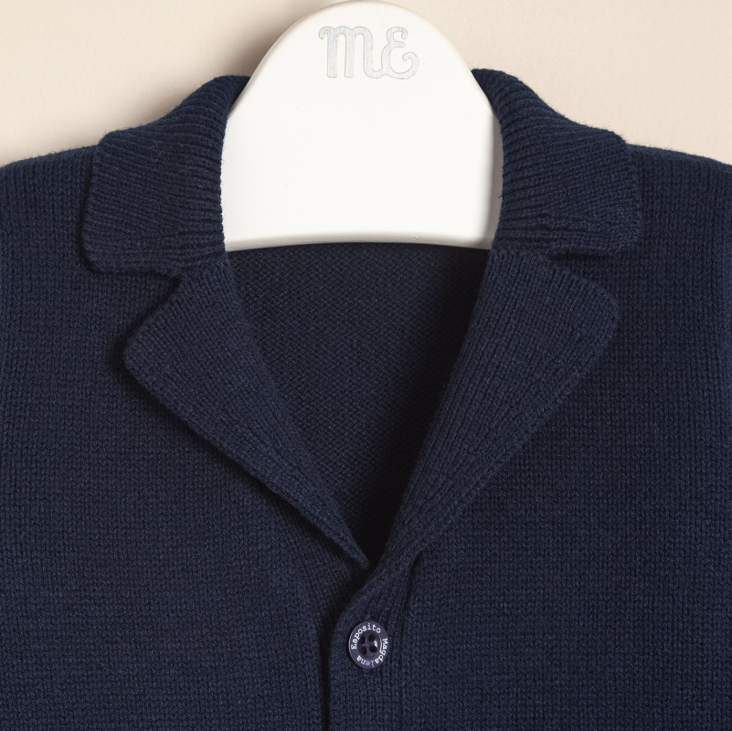 saco con cuello y solapa vittorio azul