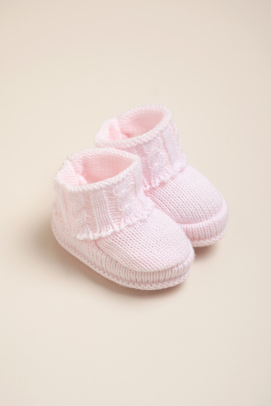 escarpines con trenzas rosa