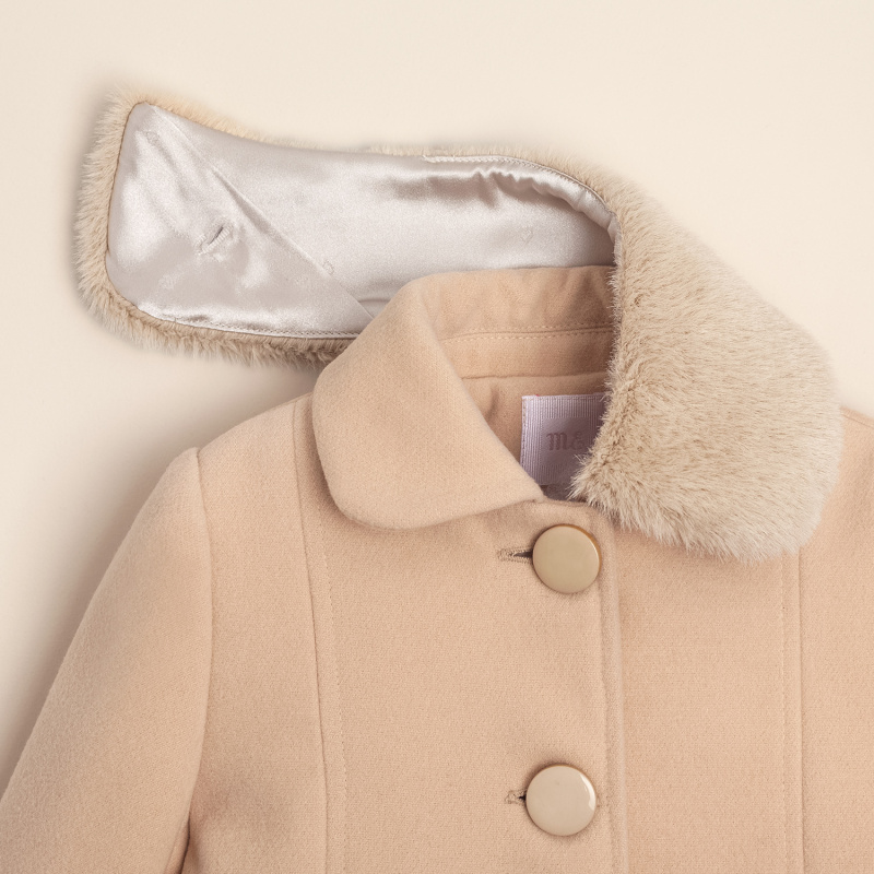 tapado de paño con cuello brigitte beige