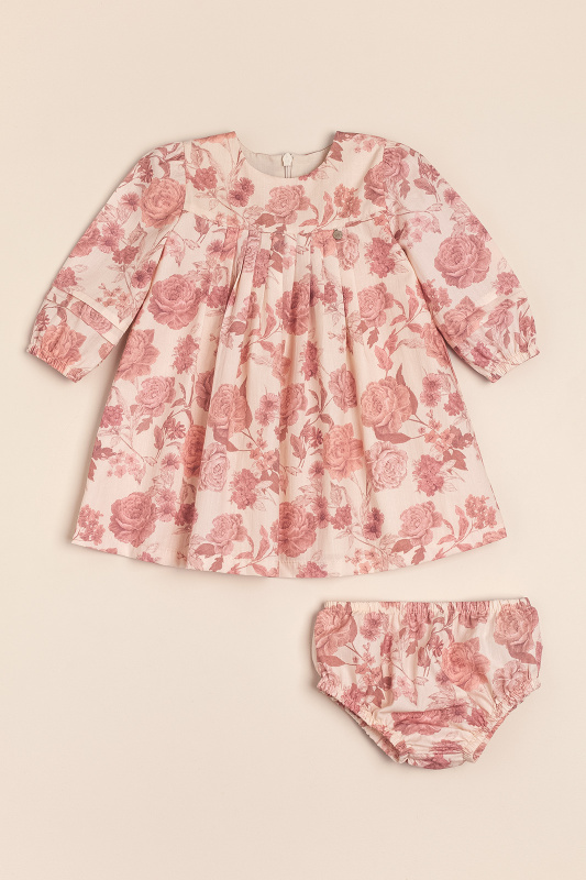 vestido de poplin de algodon estampado roses are roses