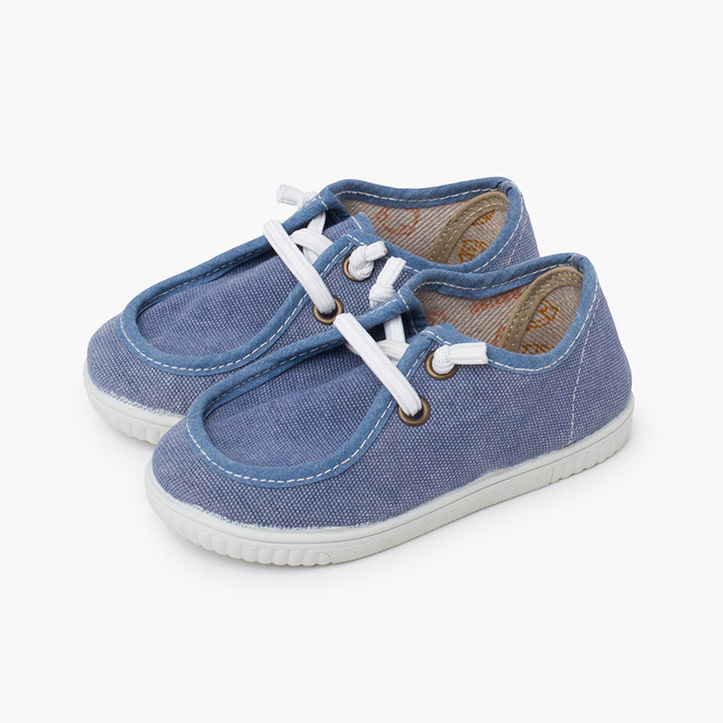 Nauticos lona eco piso blanco azul jeans