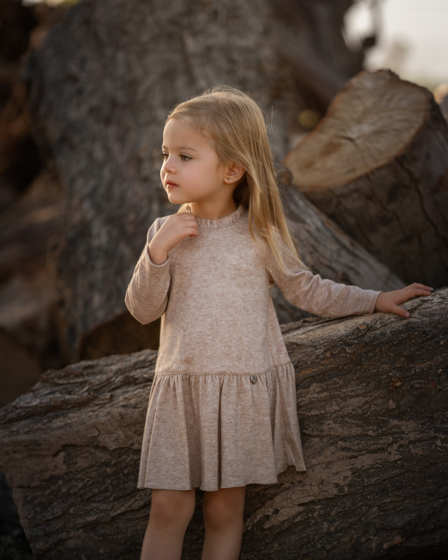 vestido de punto abrigado euge beige